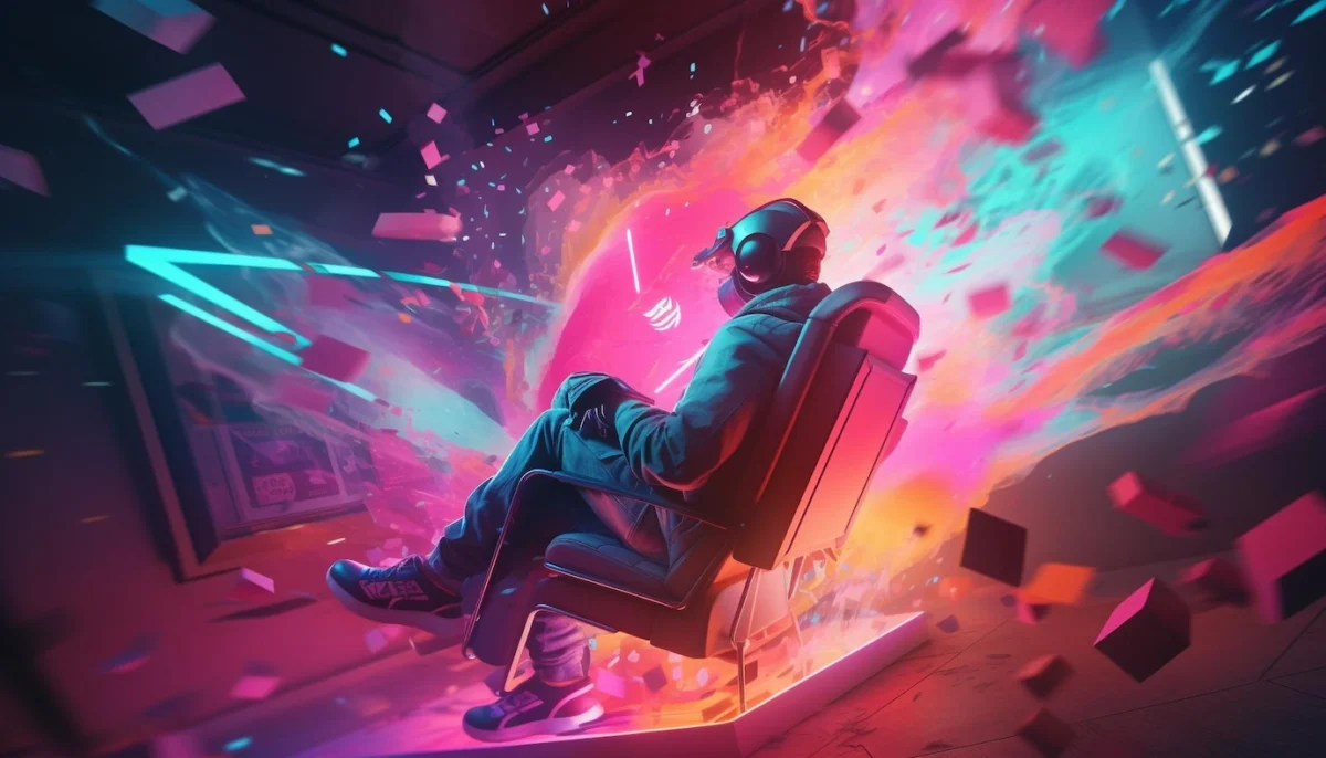 Imagem IA de um gamer descobrindo easter eggs